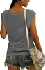 ASKSA Femme col V manches papillon T-shirt été Unicolore Voir les images du produit 2
