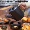 DEKAZIA® Teekanne mit Stövchen Porzellan | Teekanne mit Produktbild-Vorschau 8