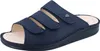 A single navy blue sandal is shown from a slightly elevated side angle on a white background. Produktbild-Vorschau