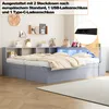 Flieks Hydraulisches Schlafsofa Holzbett 90x200cm/180x200cm Produktbild-Vorschau 6