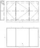Technical drawings of a cabinet, including a side view, a top view with structural details, and a plan view. Produktbild-Vorschau