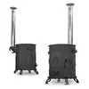 Two black outdoor wood-burning stoves with chimneys are shown against a white background. Produktbild-Vorschau