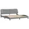 Design Bettgestell mit Kopfteil Hellgrau 200x200 cm Stoff, Produktbild-Vorschau 2