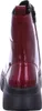 The back view of a red patent leather boot with a thick black sole. Náhled obrázku produktu