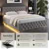 tectake® Polsterbett Venice in Samtoptik mit Steppmuster Produktbild-Vorschau 2