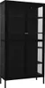 vidaXL Vitrine Schwarz 90x40x180 cm Stahl und Gehärtetes Produktbild-Vorschau 1