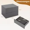 COSTWAY, set di 2 comodini da parete con 2 cassetti, Anteprima dell’immagine prodotto 3