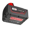 A black and red power tool battery with labels. Produktbild-Vorschau
