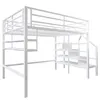 Hochbett mit Lattenrost, 140x200 cm, Metallbett mit Produktbild-Vorschau 9