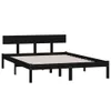 The Living Store Massivholzbett Schwarz Kiefer 150x200 cm Produktbild-Vorschau 4