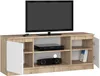 A TV stand with a television on top and electronic devices inside. Produktbild-Vorschau