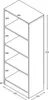 A line drawing diagram of an open shelving unit with dimensions indicated. Produktbild-Vorschau