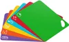 A set of colorful plastic cutting boards fanned out. Produktbild-Vorschau