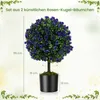 COSTWAY 2er pianta artificiale 55cm, bosso con fiori di Anteprima dell’immagine prodotto 3