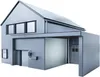 A 3D rendering of a modern house with a metallic finish. Anteprima dell’immagine prodotto