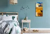 Wohnzimmer-Bild Leinwand Uhr Geräuschlos 30x60 Wasser Boot Produktbild-Vorschau 4