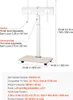 A diagram of a TV stand with dimensions and specifications. Anteprima dell’immagine prodotto