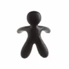 A black, stylized human-shaped car air freshener. Produktbild-Vorschau