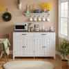 BEALIFE Sideboard mit Schubladen | Retro-Grau, 140x40x90 cm Produktbild-Vorschau 7