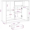 vidaXL Sideboard mit Schublade Betongrau 101x35x76 cm Produktbild-Vorschau 8