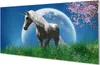Glasbilder 100x50 Wandkunst Feld Einhorn Mond Produktbild-Vorschau 1