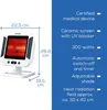A Beurer infrared heat lamp with dimensions and feature callouts. Produktbild-Vorschau