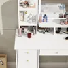 Schminktisch mit LED und Hocker, Frisiertisch mit 5 Produktbild-Vorschau 3