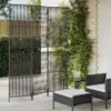 Paravent 3-tlg. Schwarz Poly Rattan Produktbild-Vorschau 2