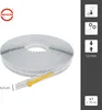 A roll of white protective tape with a yellow cutting tool and measurement indicators. Produktbild-Vorschau