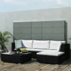 vidaXL 5-tlg. Garten-Lounge-Set mit Auflagen Poly Rattan Produktbild-Vorschau 2