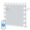 A vanity mirror with lights and a phone displaying a Bluetooth icon. Produktbild-Vorschau