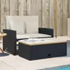 vidaXL Sofa ogrodowa z poduszkami 2-osobowa z czarnego Podgląd zdjęcia produktu 2
