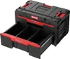 A black and red toolbox with two open drawers, showing internal compartments. Produktbild-Vorschau