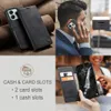 Collage of images showing a phone case, a person using a phone with a case, and a close-up of the case's card slots. Produktbild-Vorschau