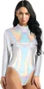 Damen Metallic Body Gr. M Rollkragen Langarmige Body Produktbild-Vorschau 1