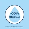 A graphic showing a water drop with text indicating a percentage reduction in chemicals. Voir les images du produit