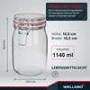 WELLGRO Einmachgläser mit Bügelverschluss rund 1140ml - Produktbild-Vorschau 2