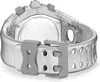Close-up view of the back of a silver Casio G-Shock watch with a gray strap. Produktbild-Vorschau
