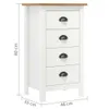 vidaXL Kredens Hill biały 46x35x80 cm lite drewno sosnowe Podgląd zdjęcia produktu 6