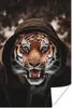 MuchoWow® Poster Tiger mit Kapuze 120x180 cm - Kunstposter Produktbild-Vorschau 1