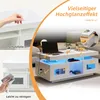 Tavolino Merax bianco lucido, 100x50x43cm, tavolino LED con Anteprima dell’immagine prodotto 8
