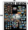 Anwicar Magnettafel Unsere Reisen - Vertikal 100x80 cm - Produktbild-Vorschau 2