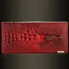 Elegancki Portfel Damski Crocodile w Czerwonym Kolorze Podgląd zdjęcia produktu 8