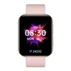 A smartwatch with a pink strap and gold casing is displayed against a white background. Náhľad obrázku produktu