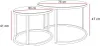 A diagram showing two nested round tables with dimensions indicated. Produktbild-Vorschau