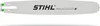A STIHL Rollomatic E chainsaw guide bar on a white background. Anteprima dell’immagine prodotto