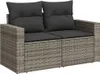 vidaXL 10-tlg. Garten-Sofagarnitur mit Kissen Grau Poly Produktbild-Vorschau 3