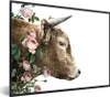MuchoWow® Gerahmtes Poster Schottischer Highlander - Blumen Produktbild-Vorschau 1