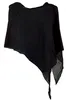 Lagenlook Poncho, Leichter Poncho, Pixi Poncho - Schwarz, Produktbild-Vorschau 3