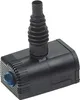 A black water pump with a flexible hose attachment. Produktbild-Vorschau